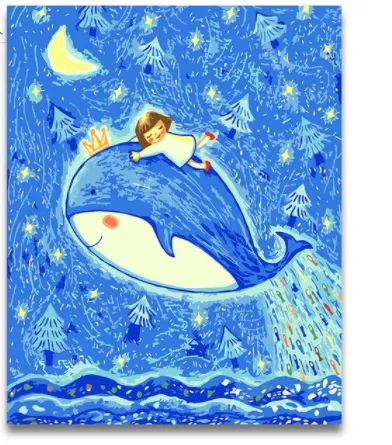 Whale Digital Painting, Cartoon, Digital Painting, Ocean Whale, Cute Animals, Nursery Decoration - Shop at LoveMi