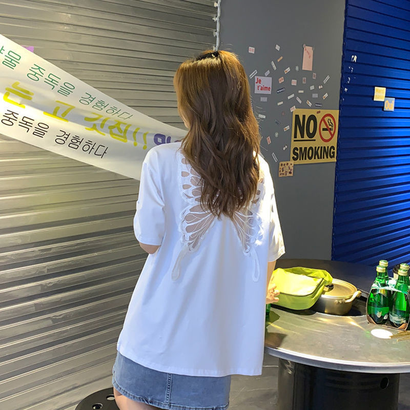 Korean Version Of Large Size Loose Women's Large Pattern Hollow Butterfly