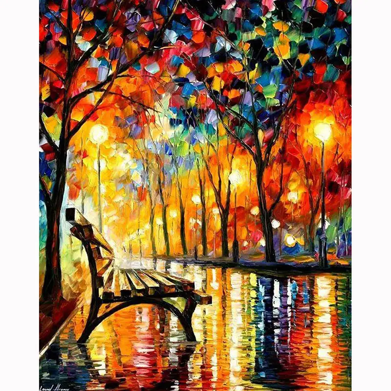 Round Shape Square Painting Garden Mosaic 5D Diamond Painting