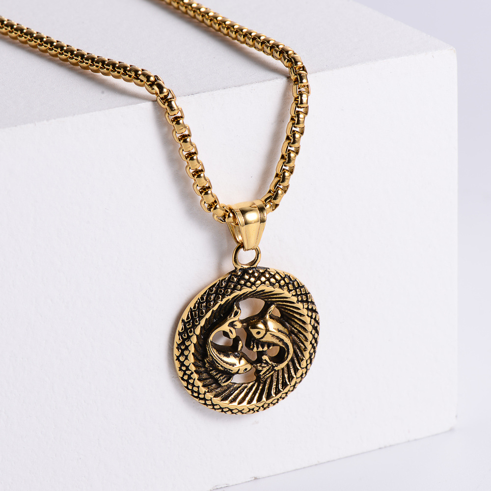 Electroplated 18K Gold Stainless Steel Unisex Pendant