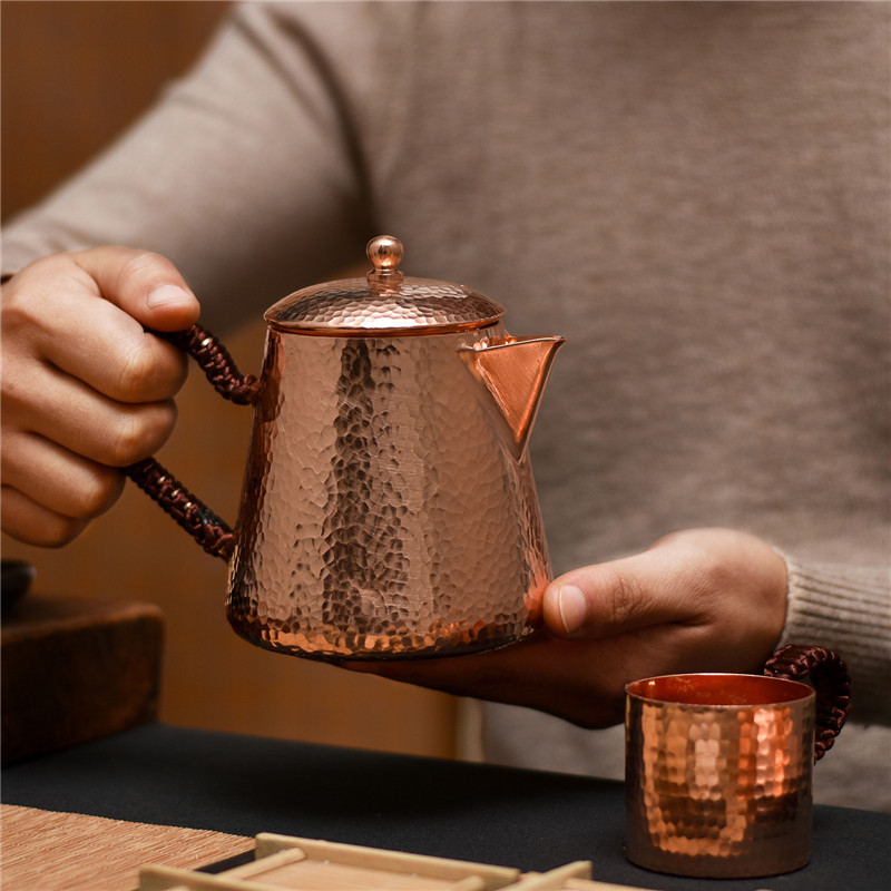 Handmade small copper teapot pure copper teapot making
