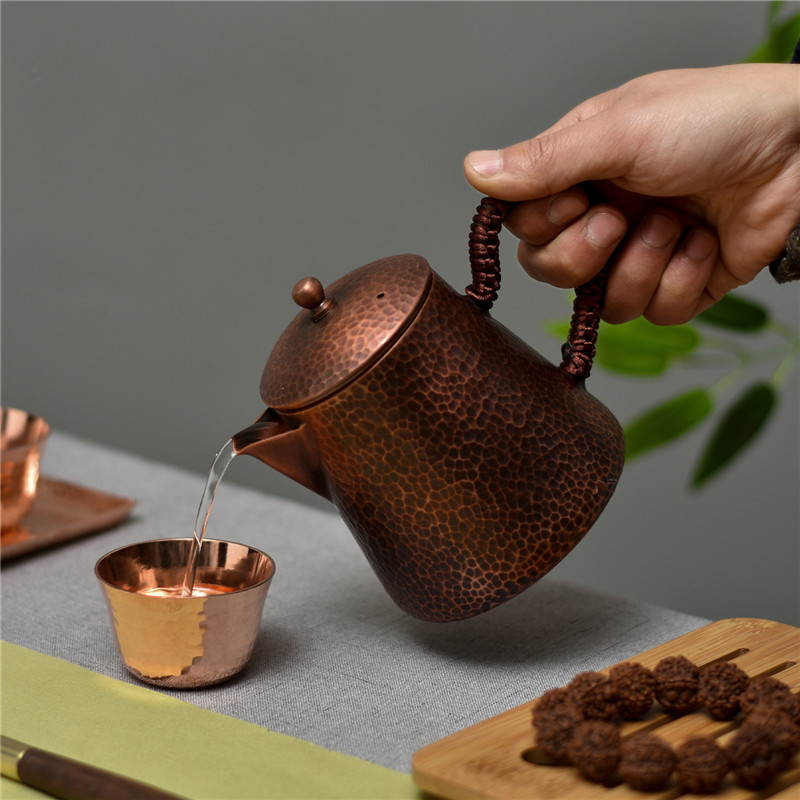 Handmade small copper teapot pure copper teapot making