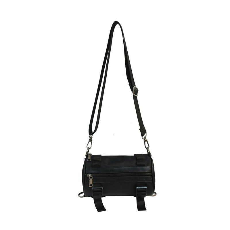 Cylinder Messenger Bag Fashion Brand Shoulder Bag Street Black - Shop at LoveMi