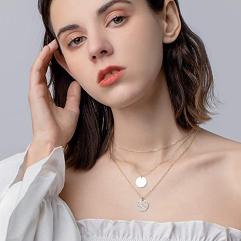 Fashion Layered Moon Pendant Necklace