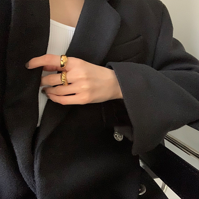 Simple Geometric Student Index Finger Ring With Personality