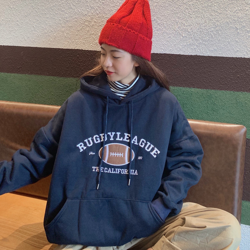 Loose Bf Lazy Wind Plus Velvet Padded Sweater