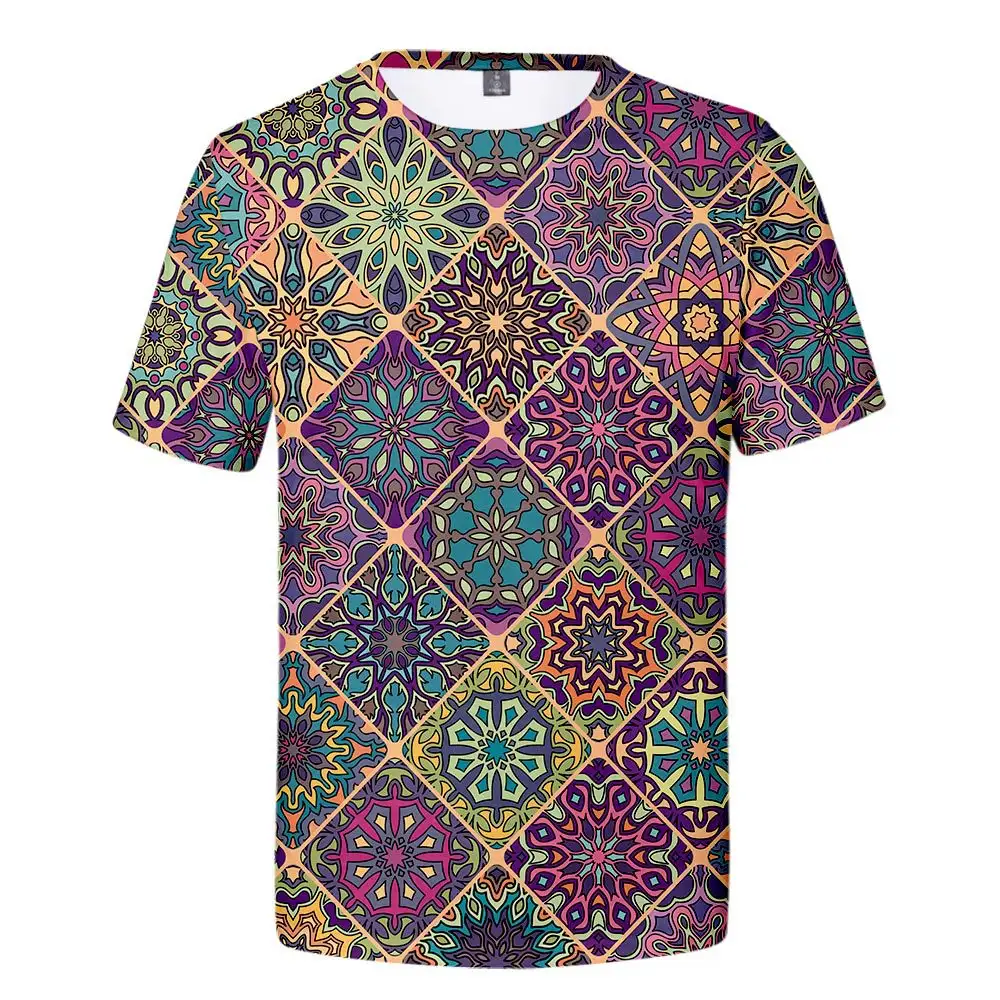 Color Stitching Ethnic Style Peripheral Short Sleeves