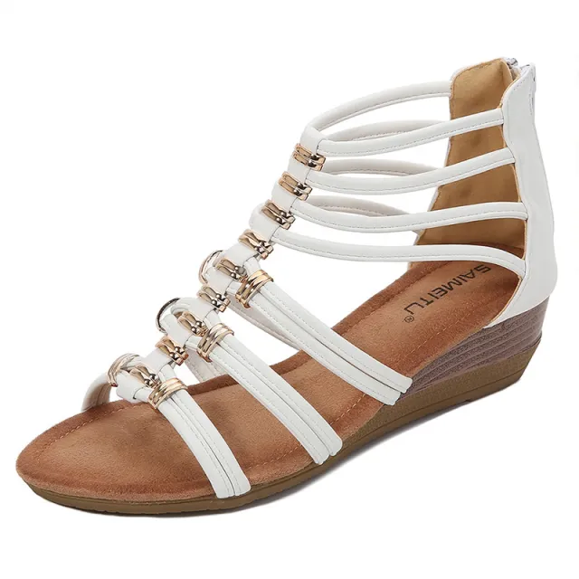 Women's Sandals Roman Style Wedge Women's Shoes White - Shop at LoveMi