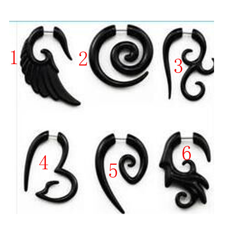 Personality Acrylic Black Fake Ear Expansion