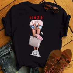 Ladies Summer Fashion Casual Cute Cartoon Print Short Sleeve - 6.Style - View 1
