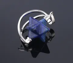 Merkaba Six Pointed Star Pendant - Lapis Lazuli - View 1