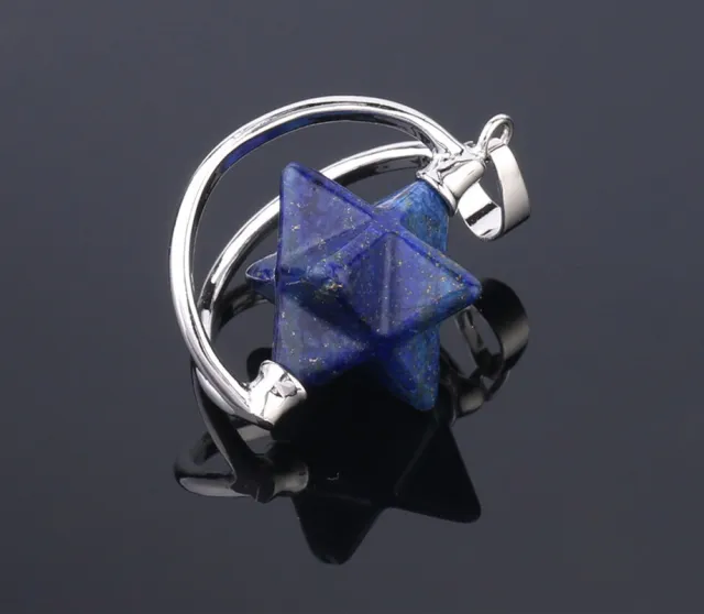 Merkaba Six Pointed Star Pendant Lapis Lazuli - Shop at LoveMi