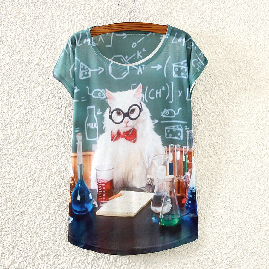 Title 11, Owl Print Bat Short-sleeved T-shirt With Necklace