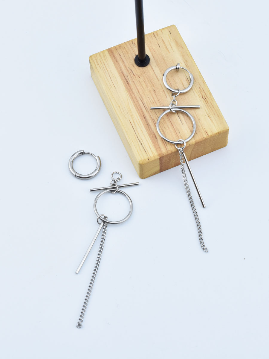 Earrings Creative Long Chain Earrings Ins Hip-hop Trendy Men's And Women's Same Earrings