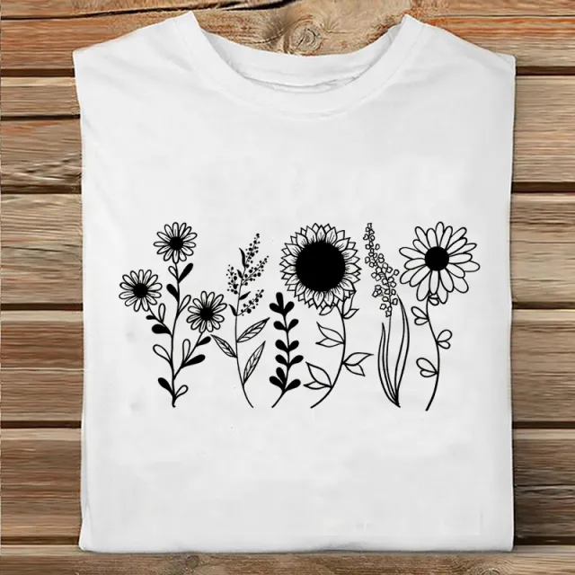 Ladies Summer Fashion Casual Cute Cartoon Print Short Sleeve 10.Style 4Xl - Shop at LoveMi