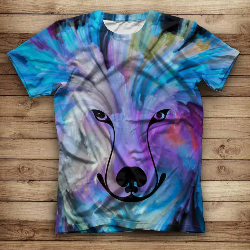 New Product Animal 3D Digital Printing Round Neck Casual Short-Sleeved T-Shirt