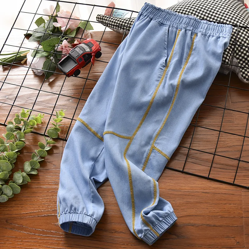 Boys" Jeans Summer Thin Trendy Big Tencel Ice Casual