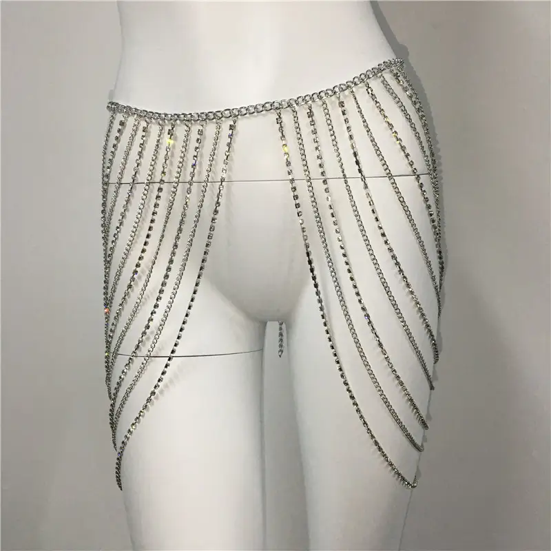 Waist Chain Party Carnival Body Chain Metal Diamond Skirt