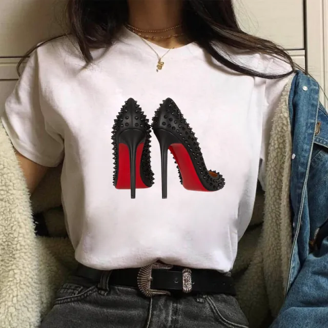Ladies Summer Fashion Casual Cute Cartoon Print Short Sleeve 5.Style - Shop at LoveMi