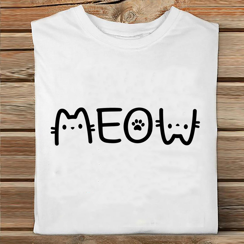 Ladies Summer Fashion Casual Cute Cartoon Print Short Sleeve