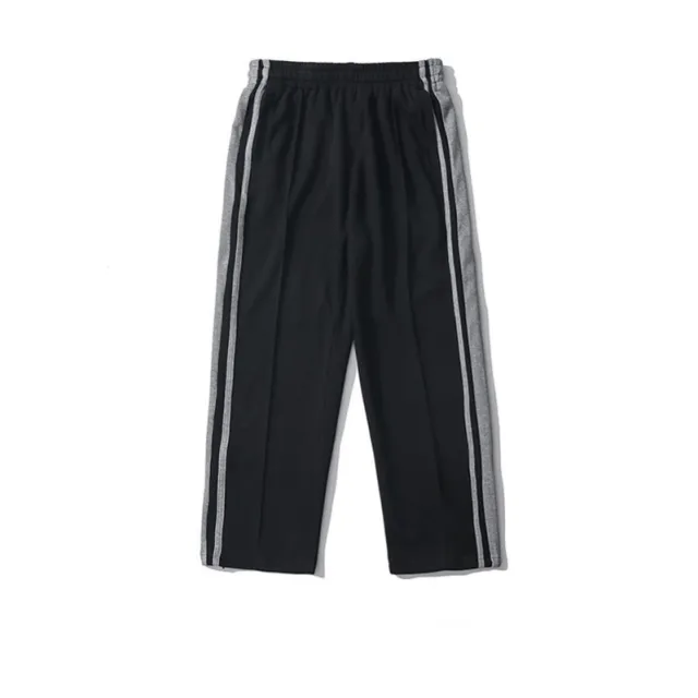 Tide Brand Street Side Stripes Stitching Straight Wide leg Pants Black - Shop at LoveMi
