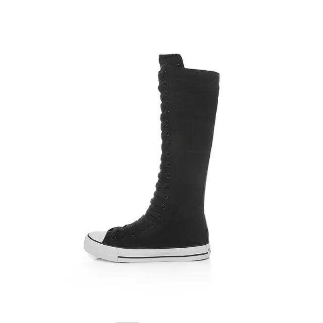 High top Long tube High tube Canvas Shoes Black - Shop at LoveMi