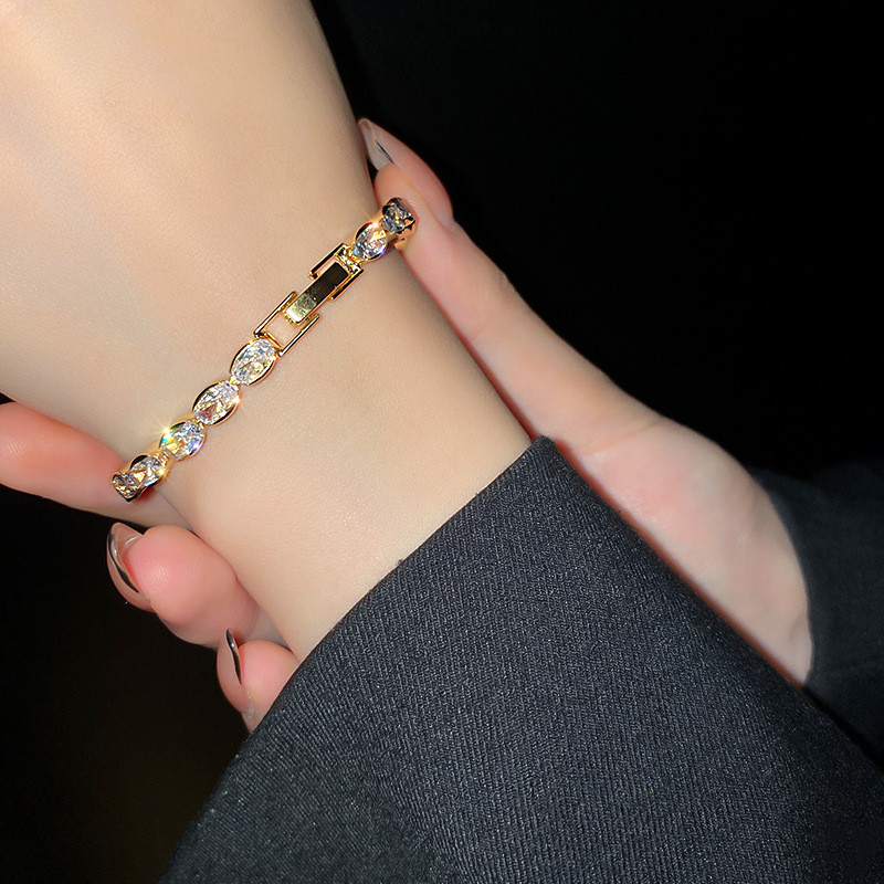 Geometric Zircon Bracelet Net Red Temperament Design Sense Of Hand Ornaments