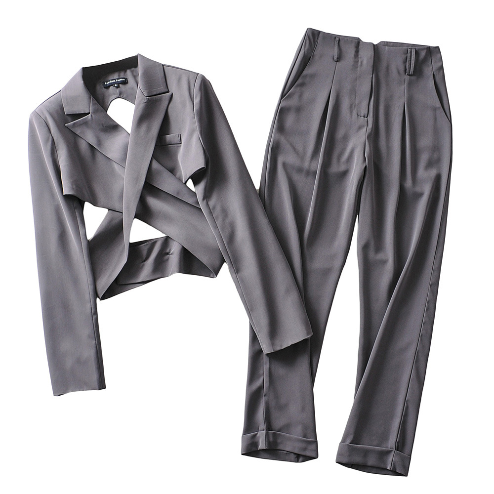 Suit Cross Straps Halter Short Suit Suit Jacket  Casual Mopping Pants
