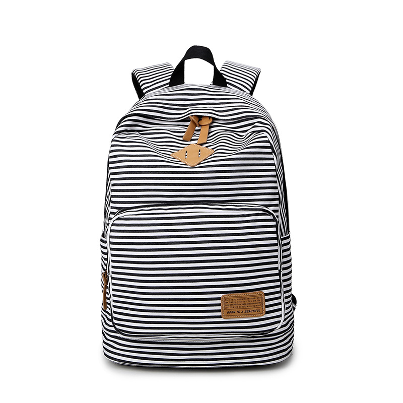 Middle School Student School Bag Navy Wind Casual Female Bag Backpack Black - Shop at LoveMi