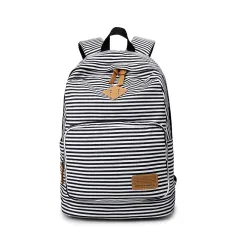 Middle School Student School Bag Navy Wind Casual Female Bag Backpack - Black - View 1