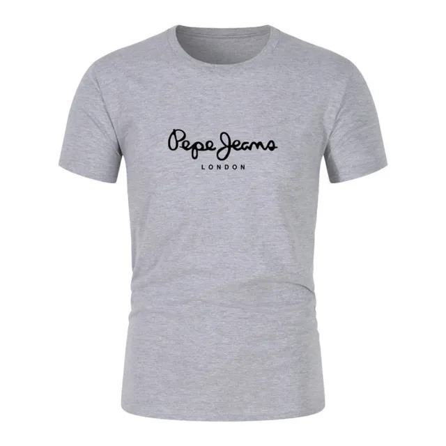 Summer Print Short Sleeve T Shirt For Men And Women Grey - Shop at LoveMi