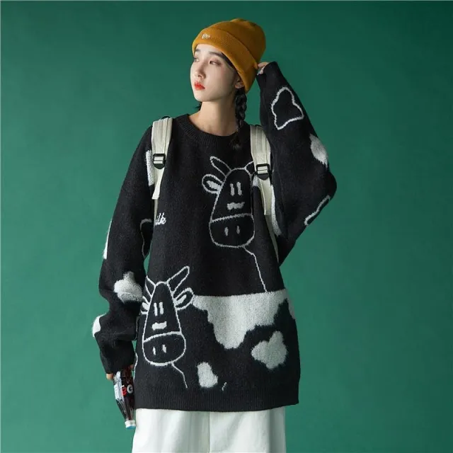 Korean Style Loose Sweater, Lazy Wind, Outer Pullover Black - Shop at LoveMi