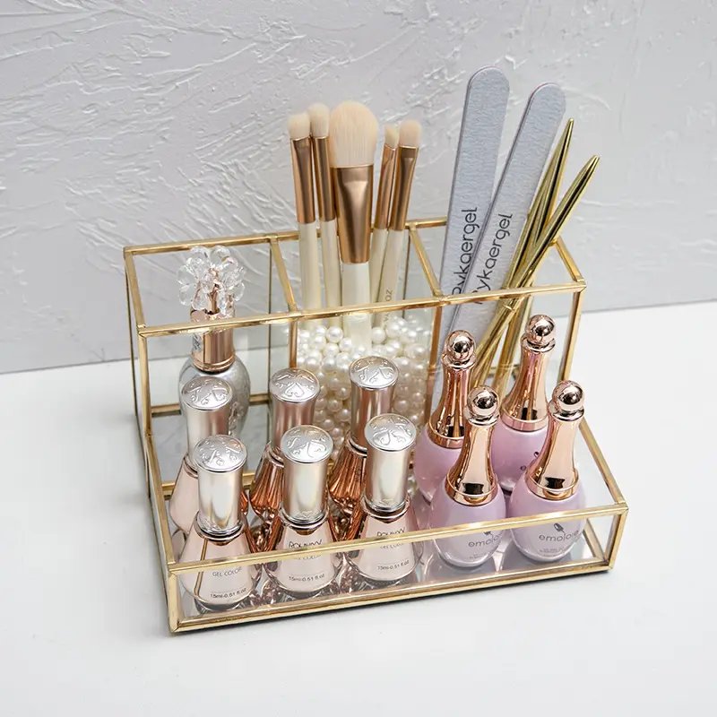 Glass Makeup Organizer Bathroom Cosmetic