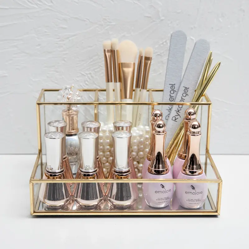 Glass Makeup Organizer Bathroom Cosmetic