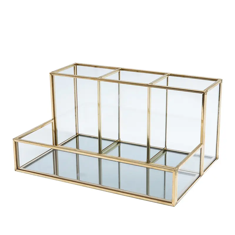 Glass Makeup Organizer Bathroom Cosmetic