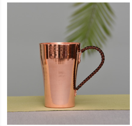 Handmade Copper Water Cup Thick Red Copper Cup Brass Cup Beer Copper Cup Personalized Copper With Handle - Shop at LoveMi