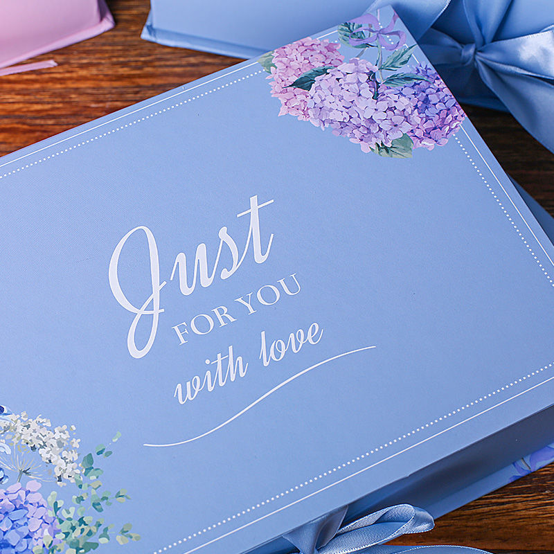 Rectangular Clamshell Gift Box Korean Gift Box  Blue Gift Box Christmas Box