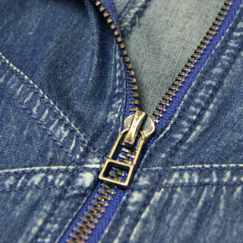 High-Waist Straight-Leg Denim Jumpsuit, picture 2 of 6
