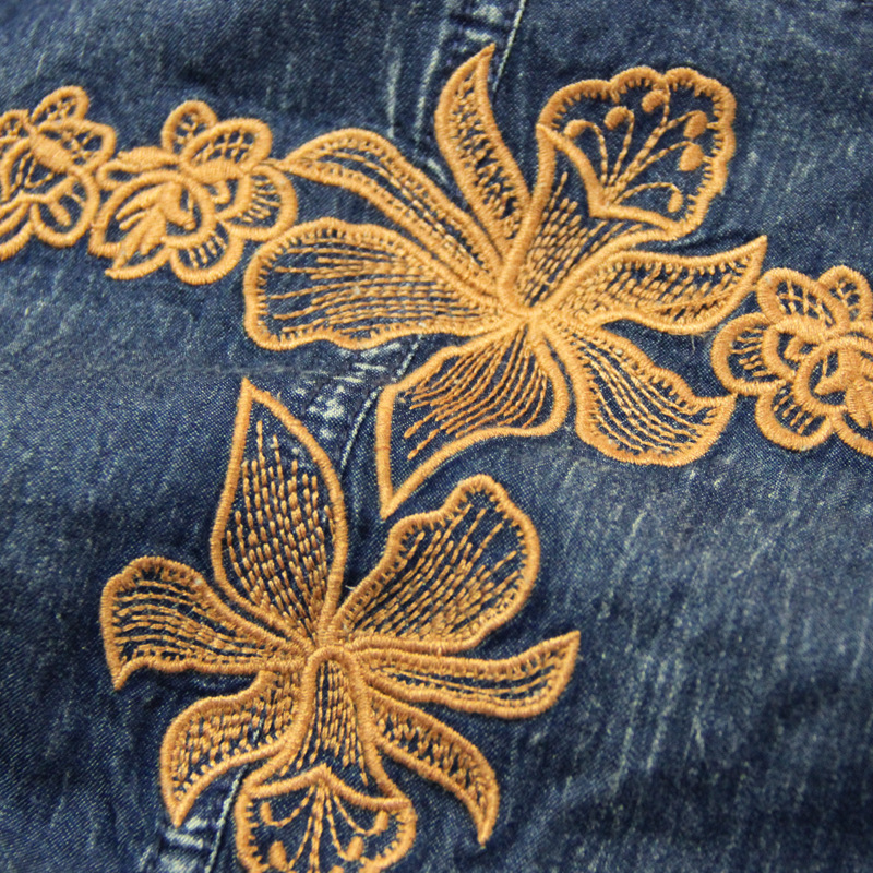 High-Waist Straight-Leg Denim Jumpsuit, picture 3 of 6