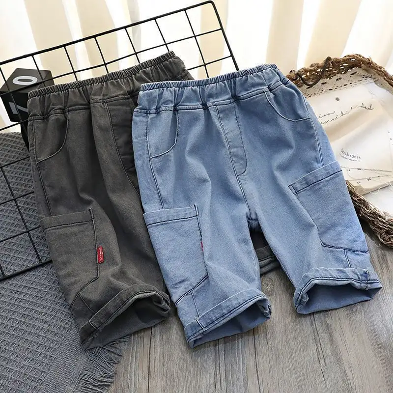 Summer Thin Middle School Children's Cotton Ice Pants Loose