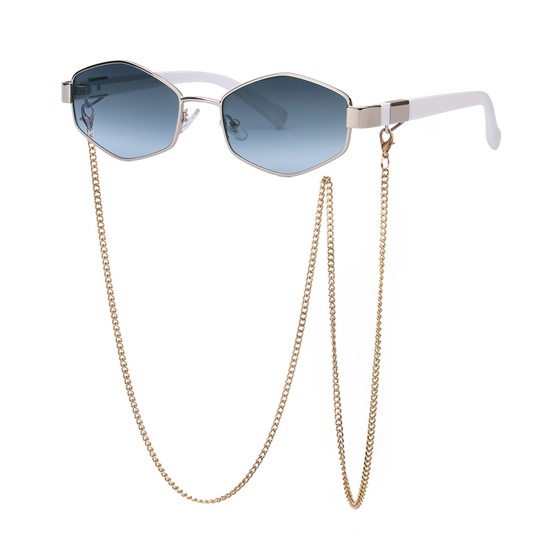 Fashion Chain Irregular Frame Sunglasses - Image 5