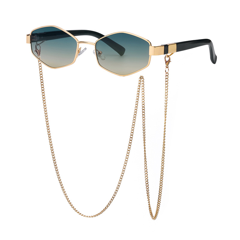 Fashion Chain Irregular Frame Sunglasses - Image 7
