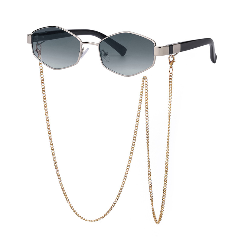 Fashion Chain Irregular Frame Sunglasses - Image 8