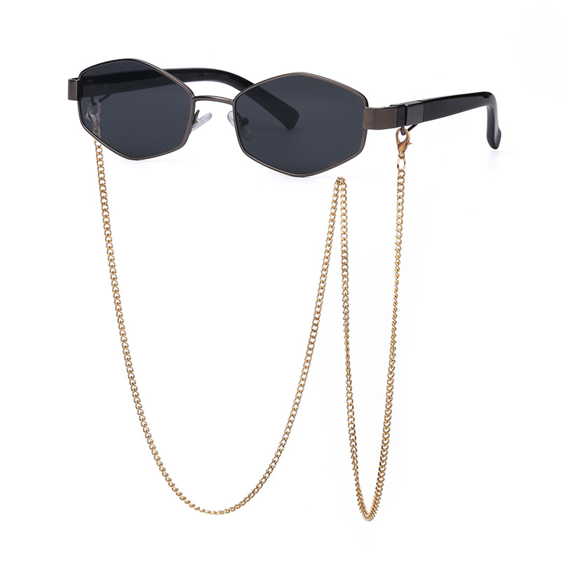 Fashion Chain Irregular Frame Sunglasses - Image 9
