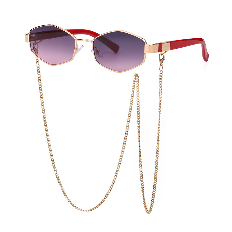 Fashion Chain Irregular Frame Sunglasses - Image 4
