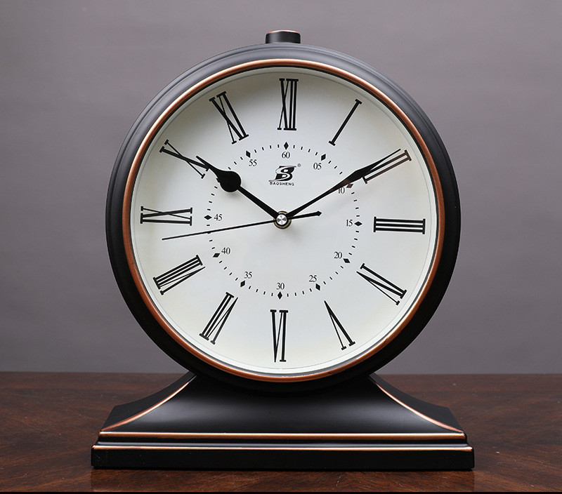 Pendulum Clock Quartz Living Room Desk Clock (Arabian black)