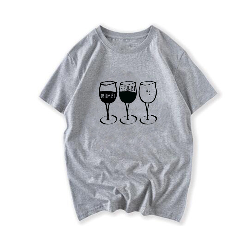 Summer goblet print crew neck short sleeve