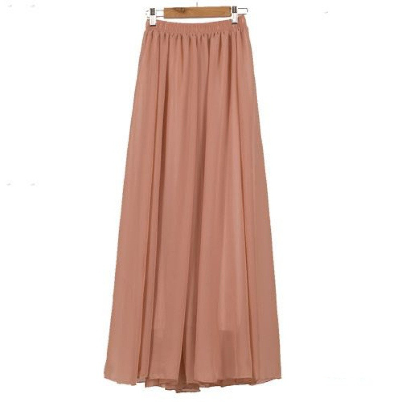 Half Length Skirt Spring High Waist Plus Size Chiffon Skirt Pink - Shop at LoveMi