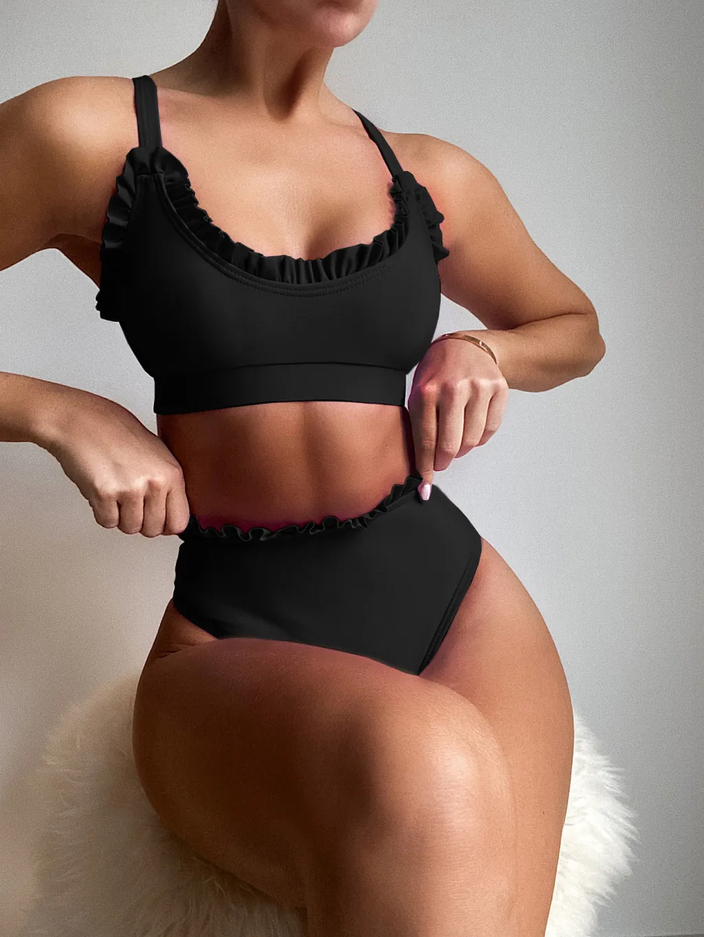 New Ladies Bikini European And American Swimwear - Black