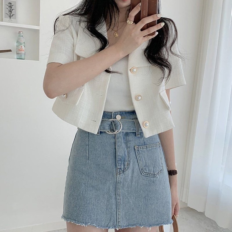 Blazer Women's Short Summer New Korean Style Loose Casual Short-sleeved Wild Thin Small Suit